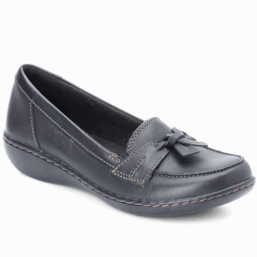 Clarks Collection Ashland‎ Bubble Loafer Womens 5.5 Slip-on Black